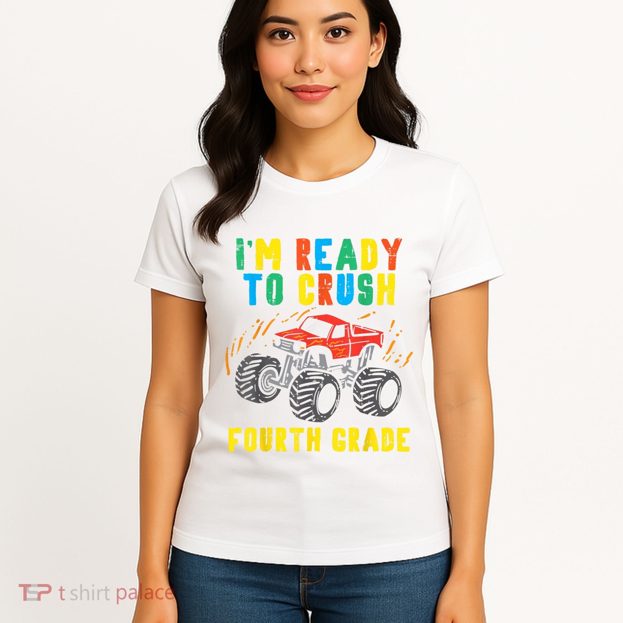 Ready To Crush 4th Grade Monster Truck First Day School Boy Women's T-Shirt