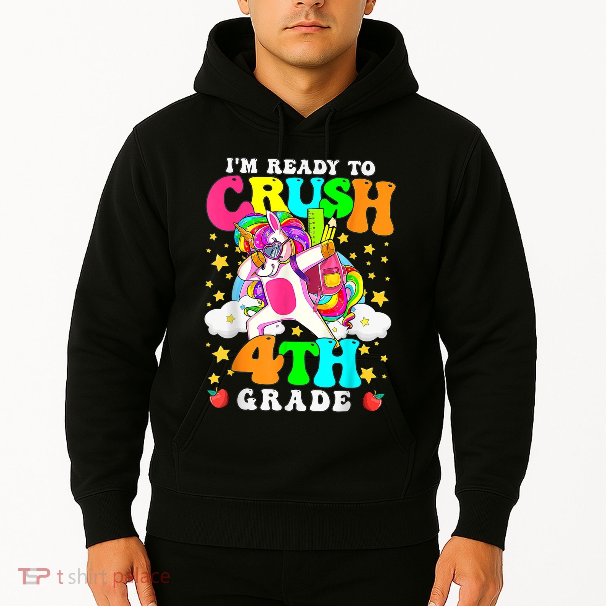Ready To Crush 4th Grade Cute Unicorn Back To School Girl Hoodie