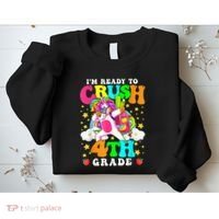 Ready To Crush 4th Grade Cute Unicorn Back To School Girl Sweatshirt thumb 2