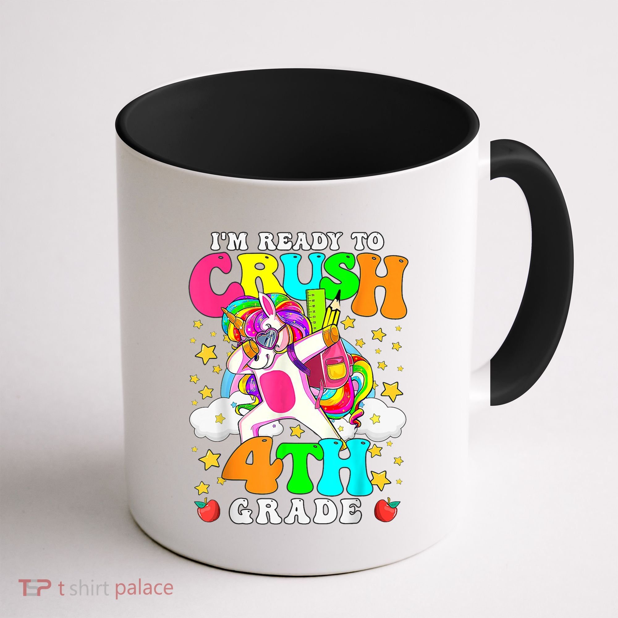 Ready To Crush 4th Grade Cute Unicorn Back To School Girl Coffee Mug