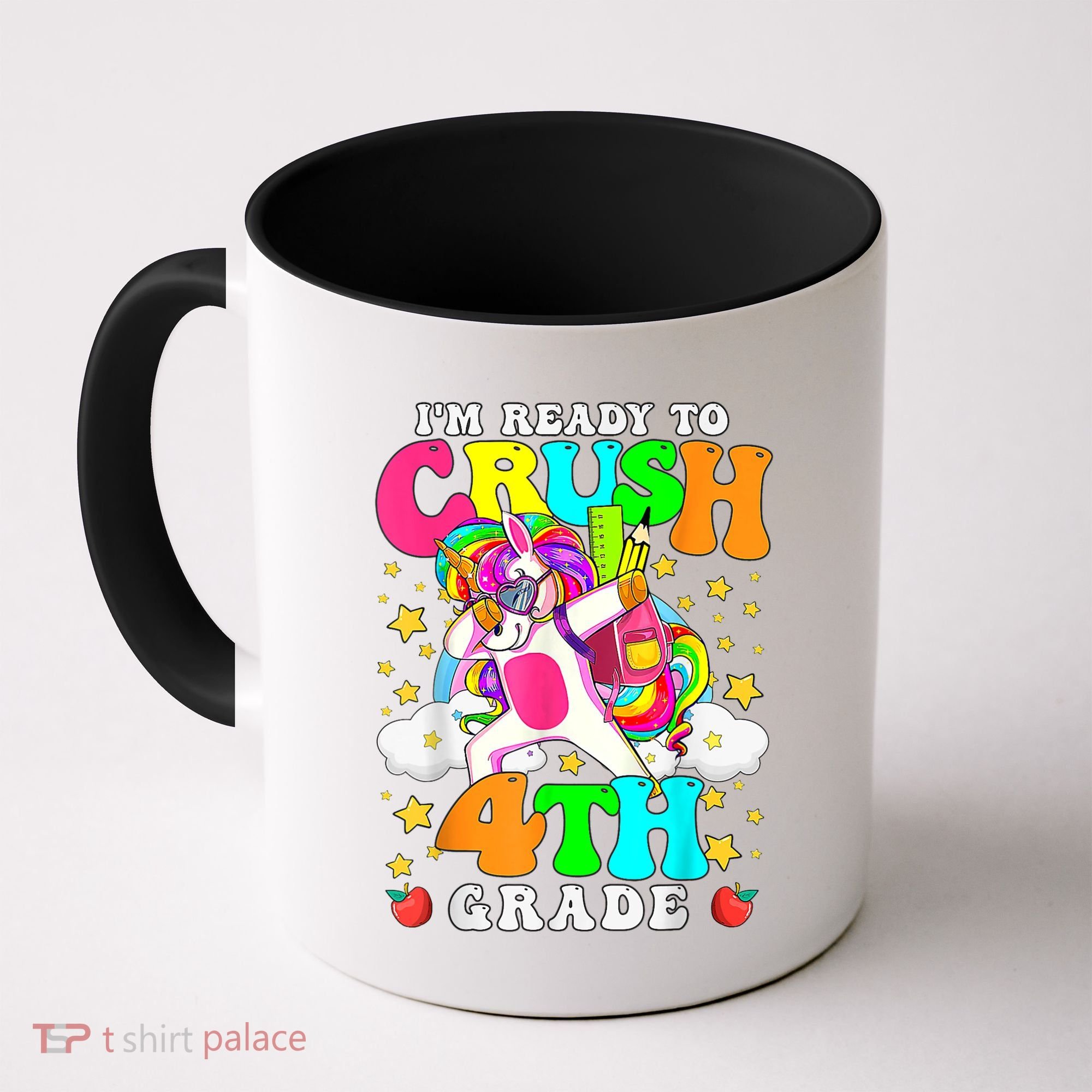 Ready To Crush 4th Grade Cute Unicorn Back To School Girl Coffee Mug