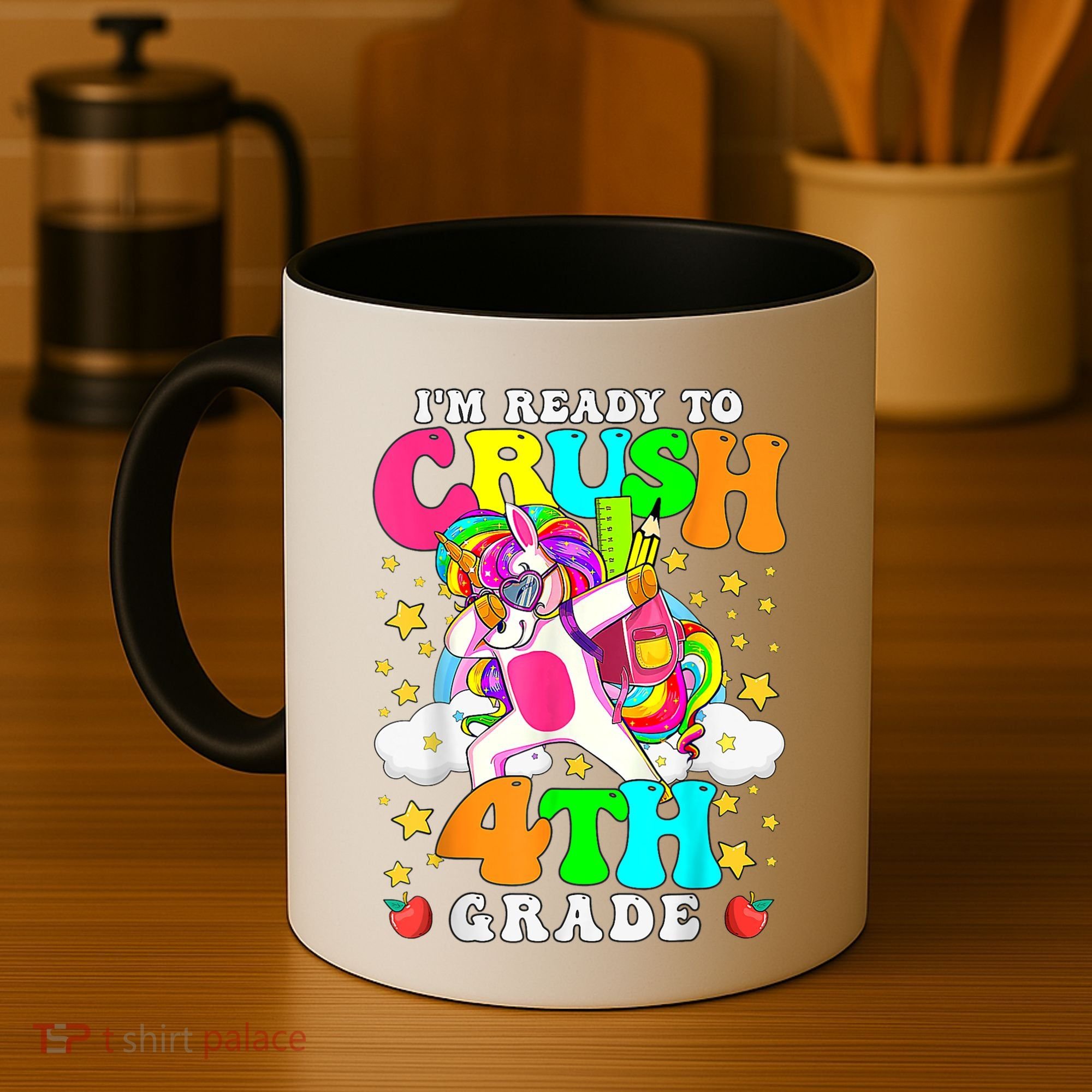 Ready To Crush 4th Grade Cute Unicorn Back To School Girl Coffee Mug