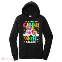 Ready To Crush 4th Grade Cute Unicorn Back To School Girl Women's Hoodie thumb 0