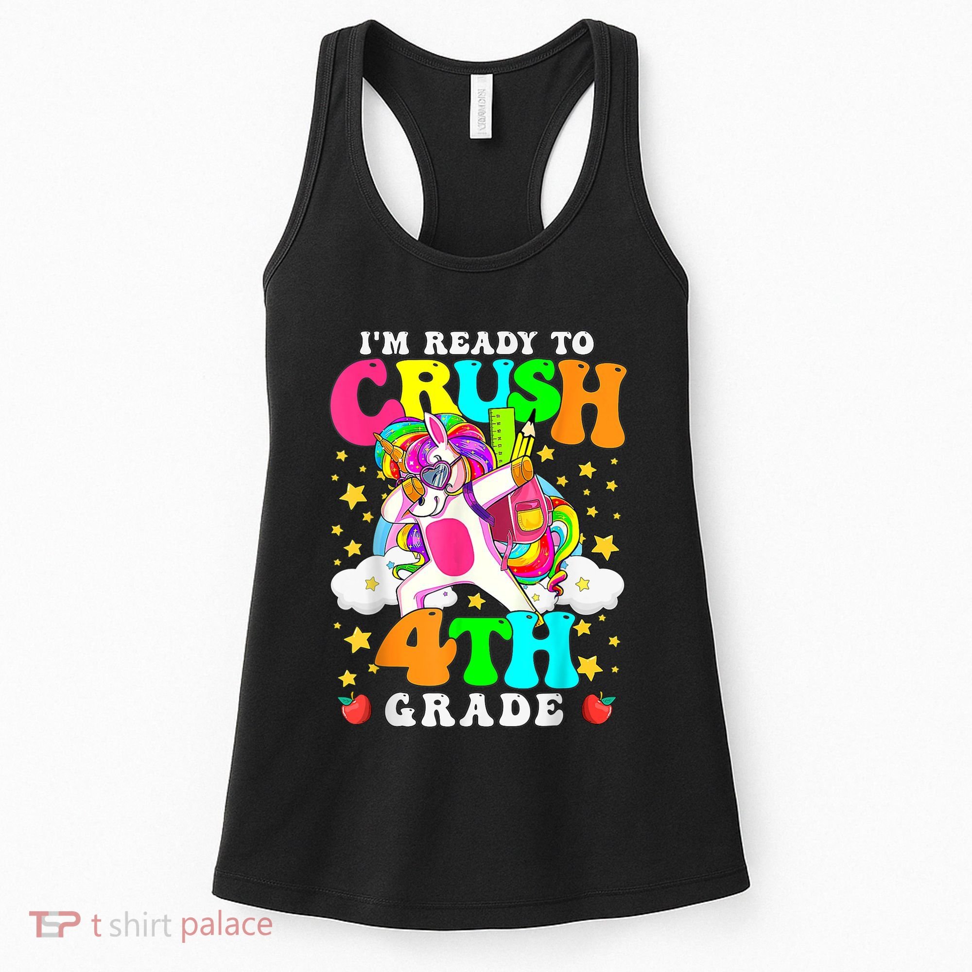 Ready To Crush 4th Grade Cute Unicorn Back To School Girl Women's Tank Top