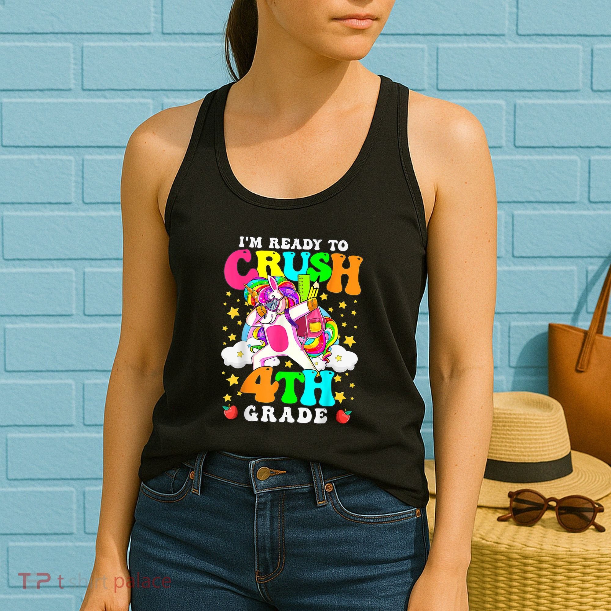 Ready To Crush 4th Grade Cute Unicorn Back To School Girl Women's Tank Top