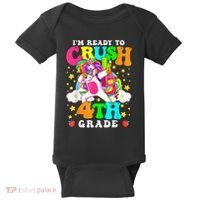 Ready To Crush 4th Grade Cute Unicorn Back To School Girl Baby Bodysuit thumb 0