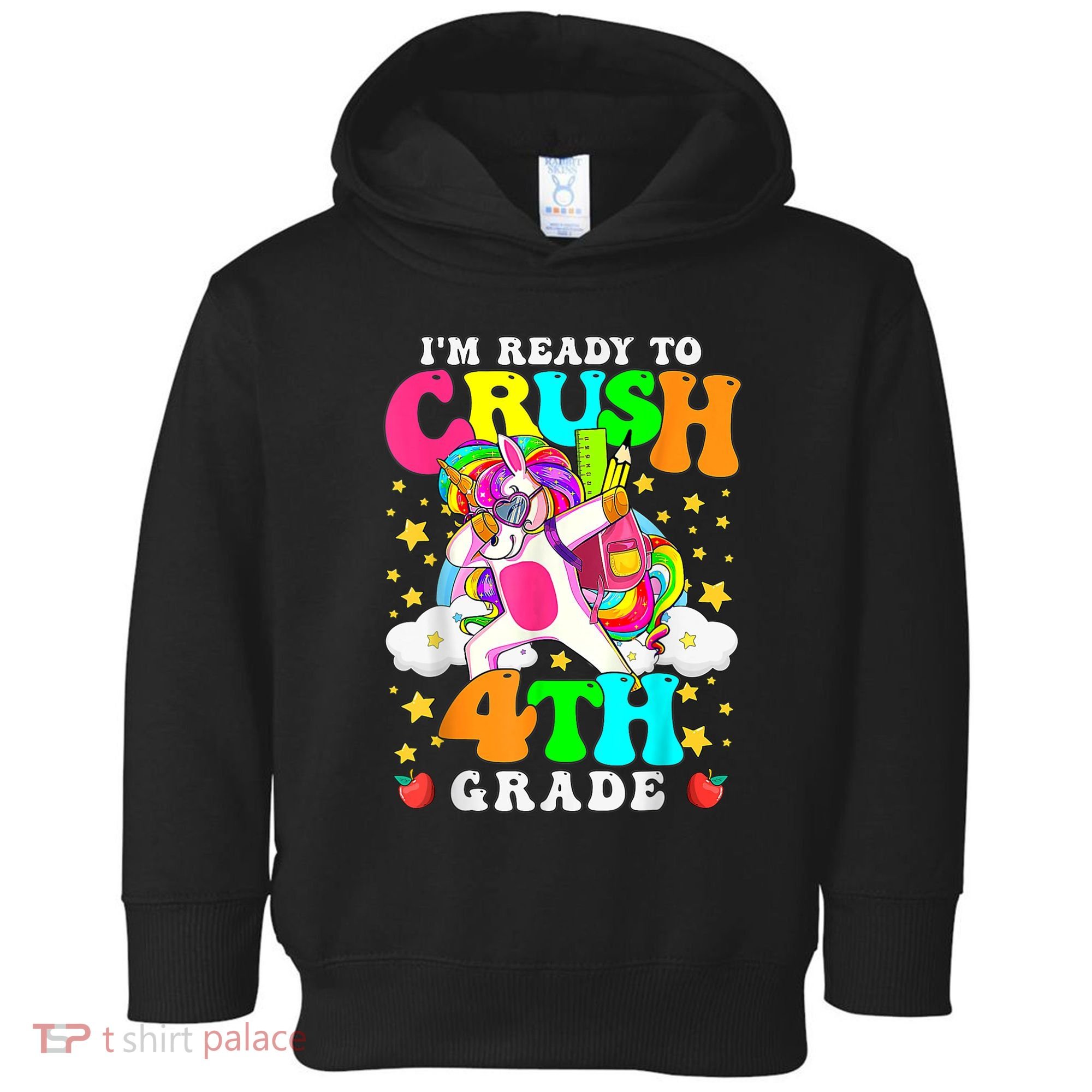 Ready To Crush 4th Grade Cute Unicorn Back To School Girl Toddler Hoodie