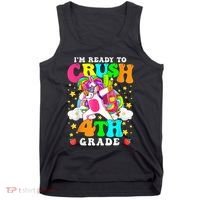 Ready To Crush 4th Grade Cute Unicorn Back To School Girl Tank Top thumb 0