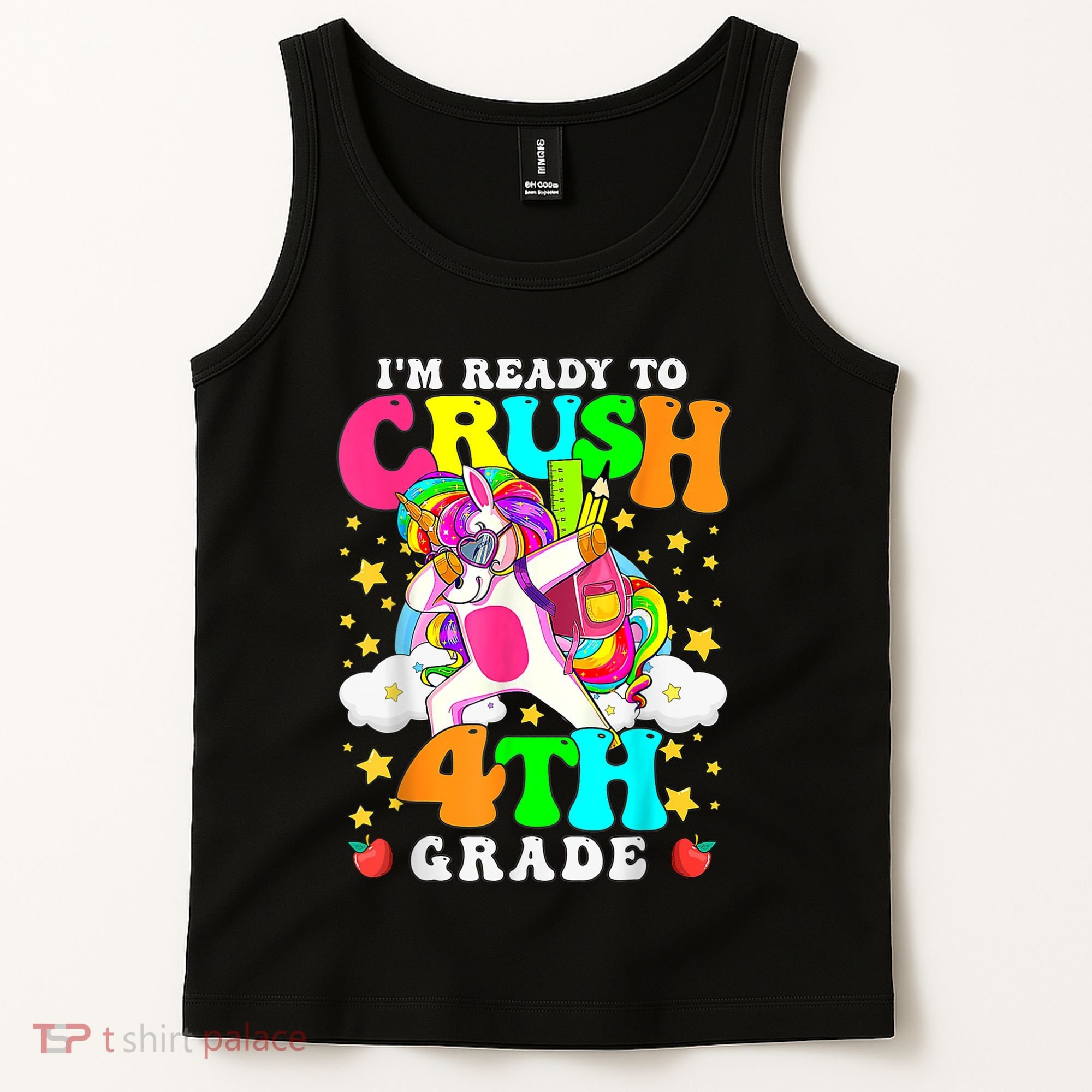 Ready To Crush 4th Grade Cute Unicorn Back To School Girl Tank Top