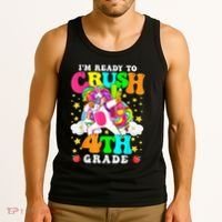 Ready To Crush 4th Grade Cute Unicorn Back To School Girl Tank Top thumb 3