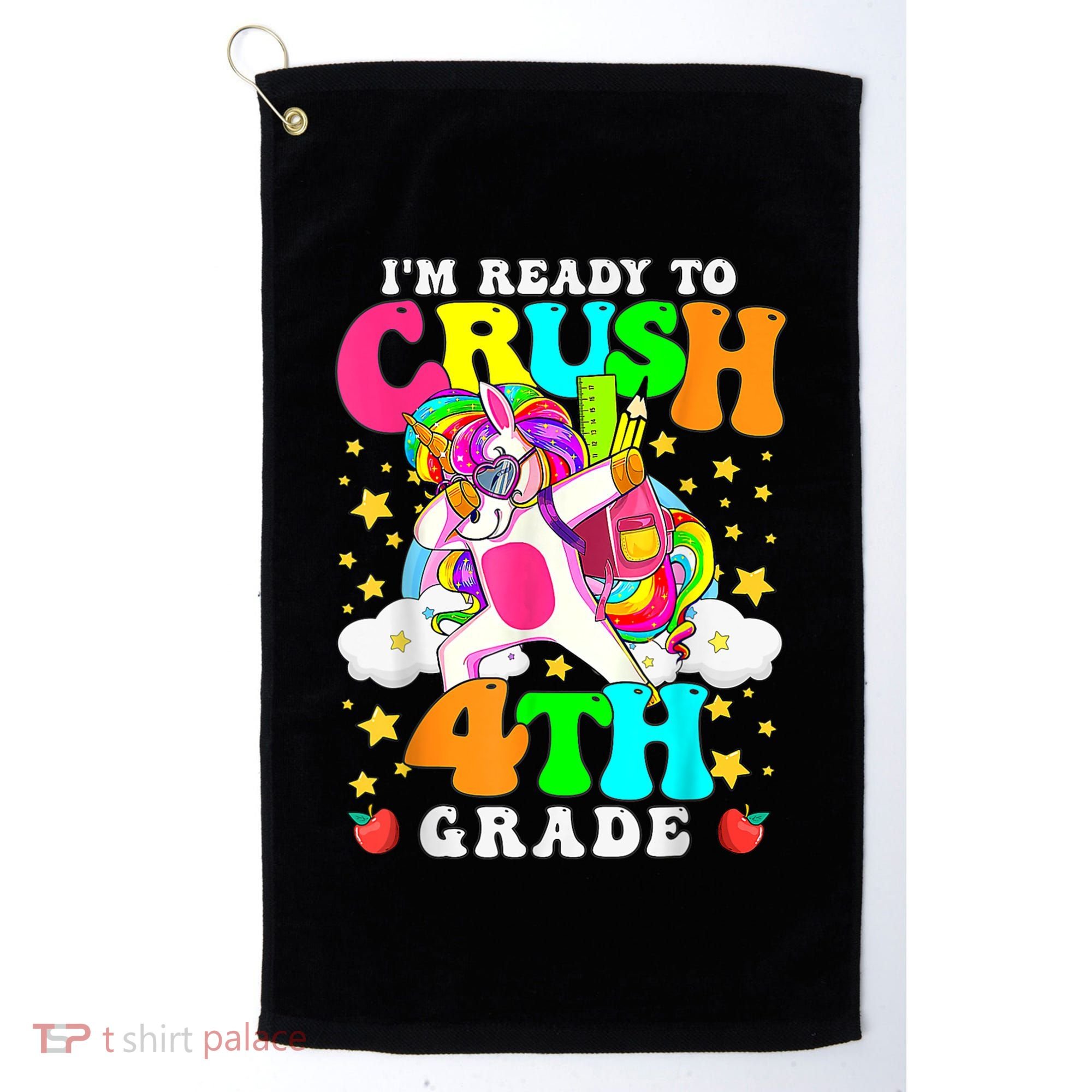 Ready To Crush 4th Grade Cute Unicorn Back To School Girl Golf Towel