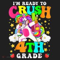 Ready To Crush 4th Grade Cute Unicorn Back To School Girl Golf Towel thumb 3