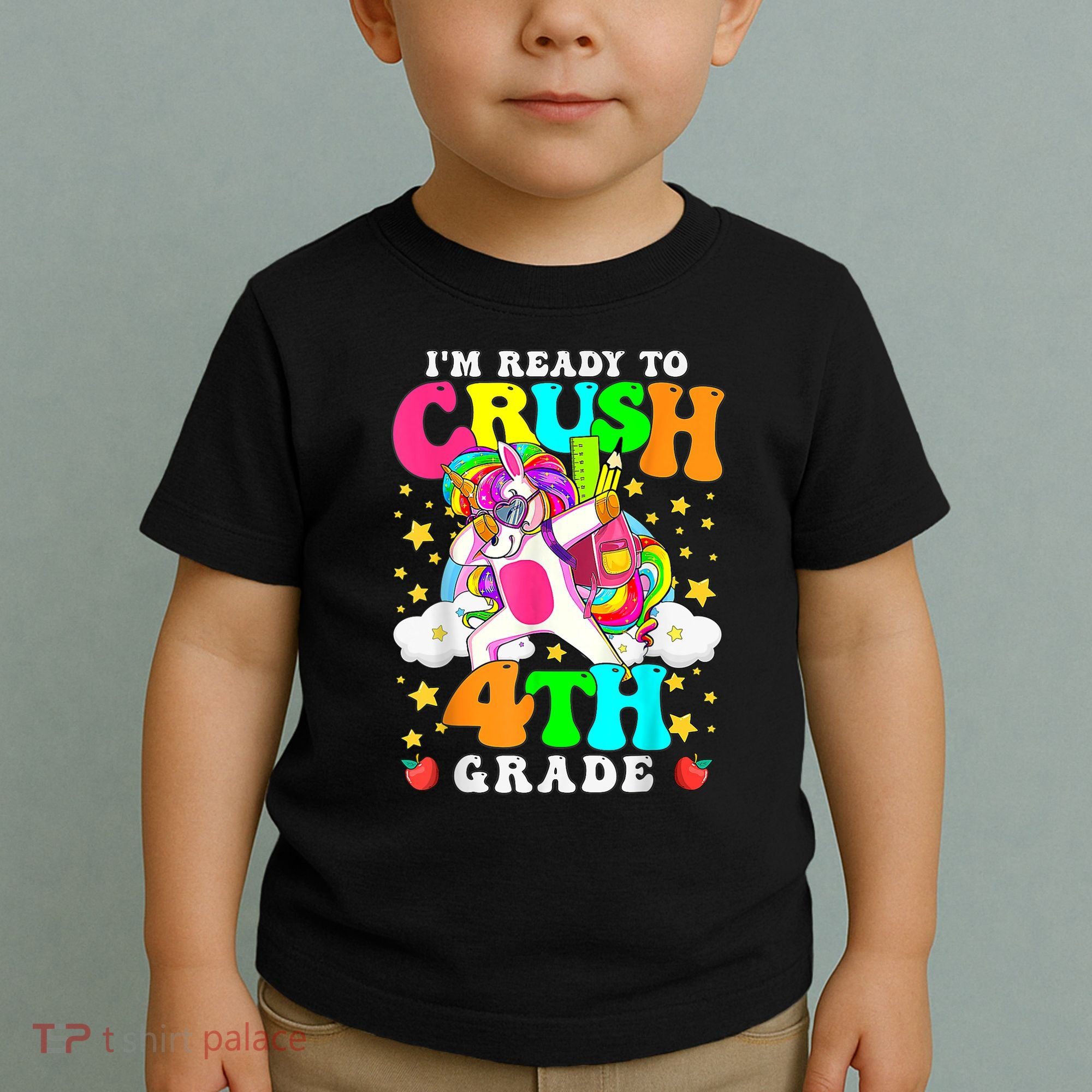 Ready To Crush 4th Grade Cute Unicorn Back To School Girl Toddler T-Shirt
