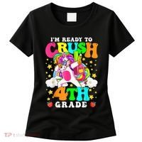Ready To Crush 4th Grade Cute Unicorn Back To School Girl Women's T-Shirt thumb 0