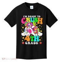 Ready To Crush 4th Grade Cute Unicorn Back To School Girl Kids T-Shirt thumb 0