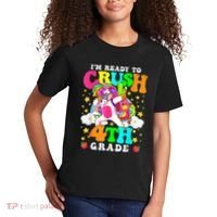 Ready To Crush 4th Grade Cute Unicorn Back To School Girl Kids T-Shirt thumb 2