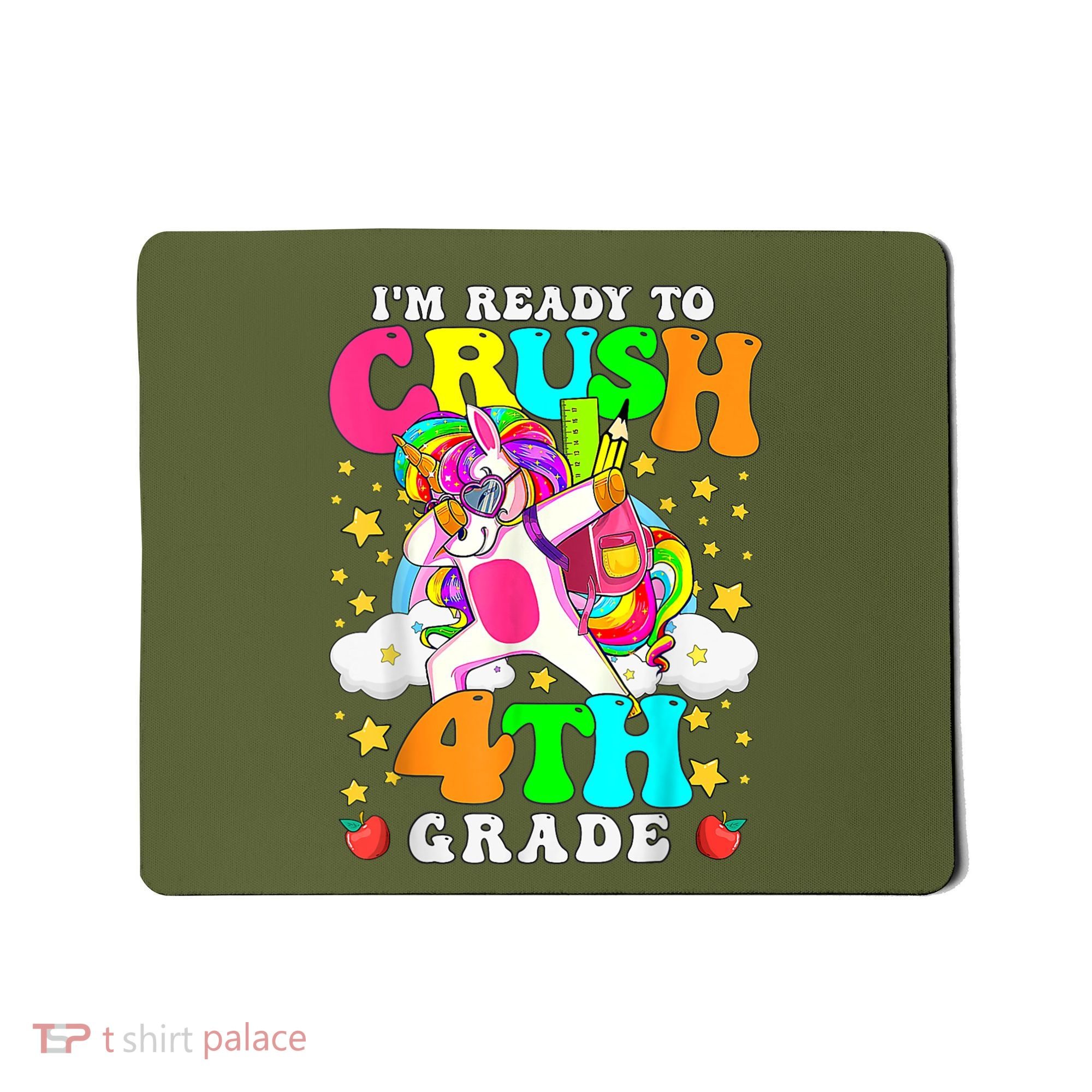 Ready To Crush 4th Grade Cute Unicorn Back To School Girl Mousepad