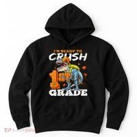 Ready To Crush 1st Grade T Rex Dinosaur Back To School Boy Hoodie thumb 0