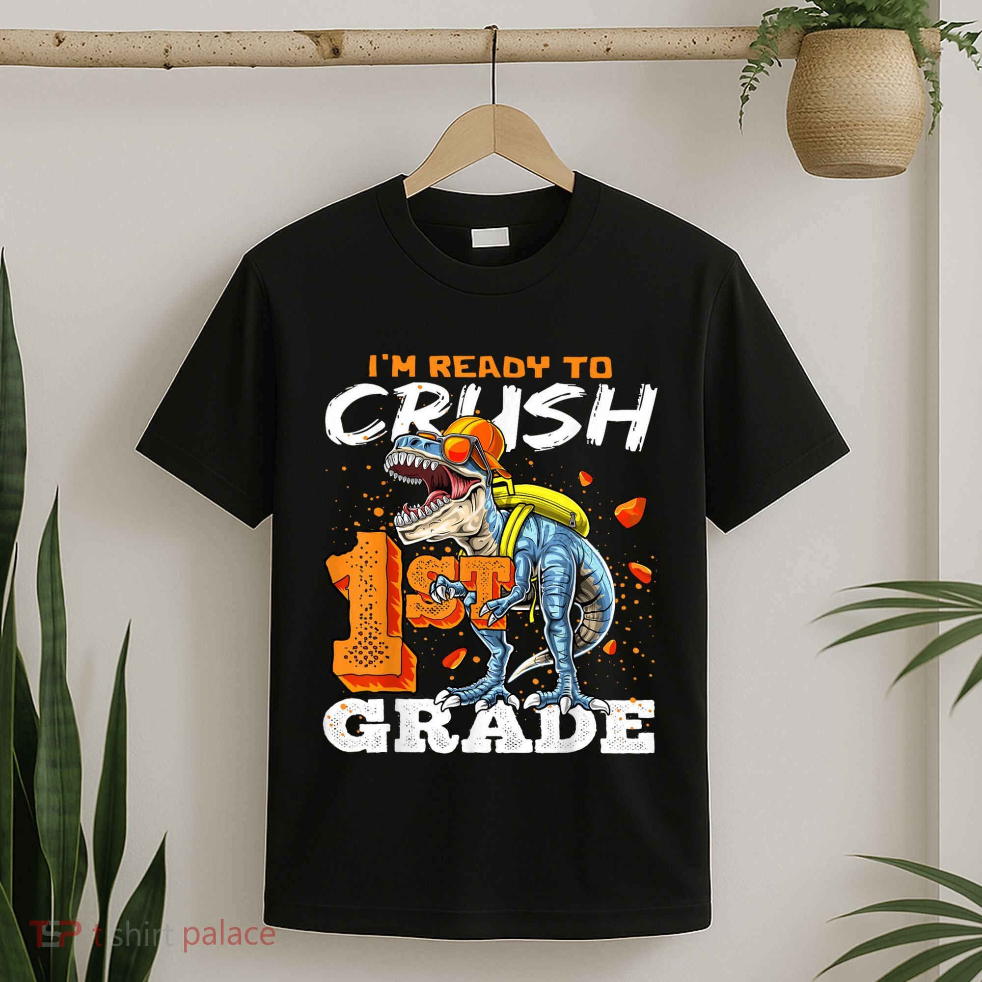 Ready To Crush 1st Grade T Rex Dinosaur Back To School Boy T-Shirt
