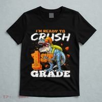 Ready To Crush 1st Grade T Rex Dinosaur Back To School Boy T-Shirt thumb 5