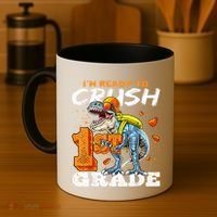 Ready To Crush 1st Grade T Rex Dinosaur Back To School Boy Coffee Mug thumb 4