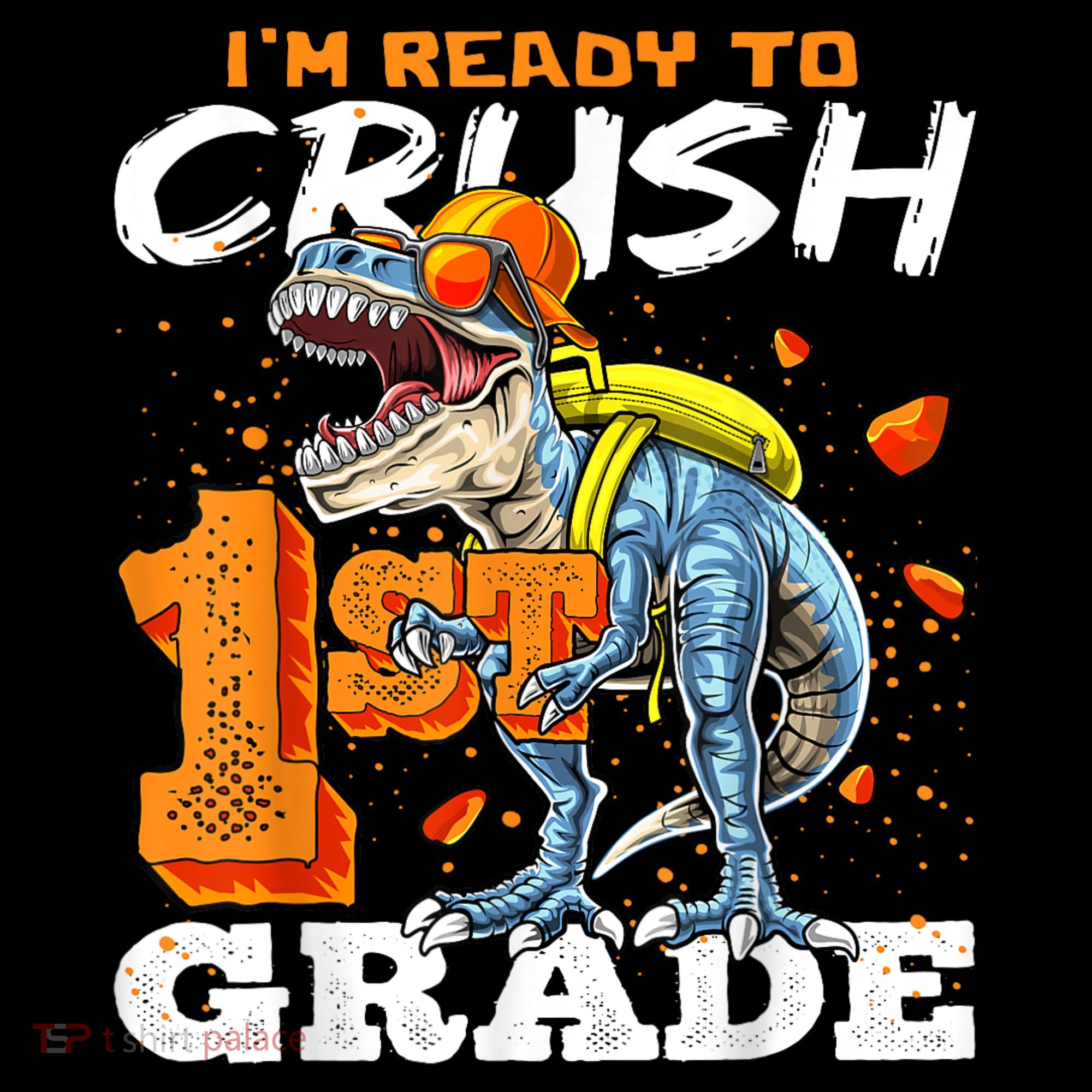 Ready To Crush 1st Grade T Rex Dinosaur Back To School Boy Coffee Mug