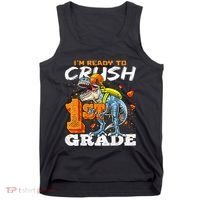 Ready To Crush 1st Grade T Rex Dinosaur Back To School Boy Tank Top thumb 0