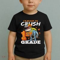 Ready To Crush 1st Grade T Rex Dinosaur Back To School Boy Toddler T-Shirt thumb 2
