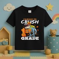 Ready To Crush 1st Grade T Rex Dinosaur Back To School Boy Toddler T-Shirt thumb 3