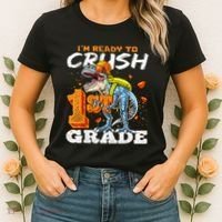 Ready To Crush 1st Grade T Rex Dinosaur Back To School Boy Women's T-Shirt thumb 2