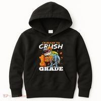 Ready To Crush 1st Grade T Rex Dinosaur Back To School Boy Kids Hoodie thumb 0