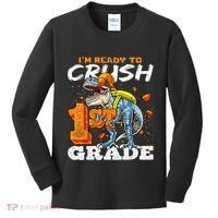 Ready To Crush 1st Grade T Rex Dinosaur Back To School Boy Kids Long Sleeve Shirt thumb 0