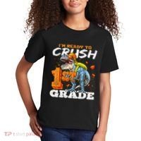 Ready To Crush 1st Grade T Rex Dinosaur Back To School Boy Kids T-Shirt thumb 2