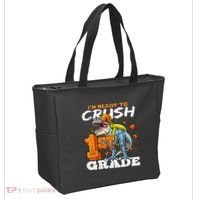 Ready To Crush 1st Grade T Rex Dinosaur Back To School Boy Tote Bag thumb 2