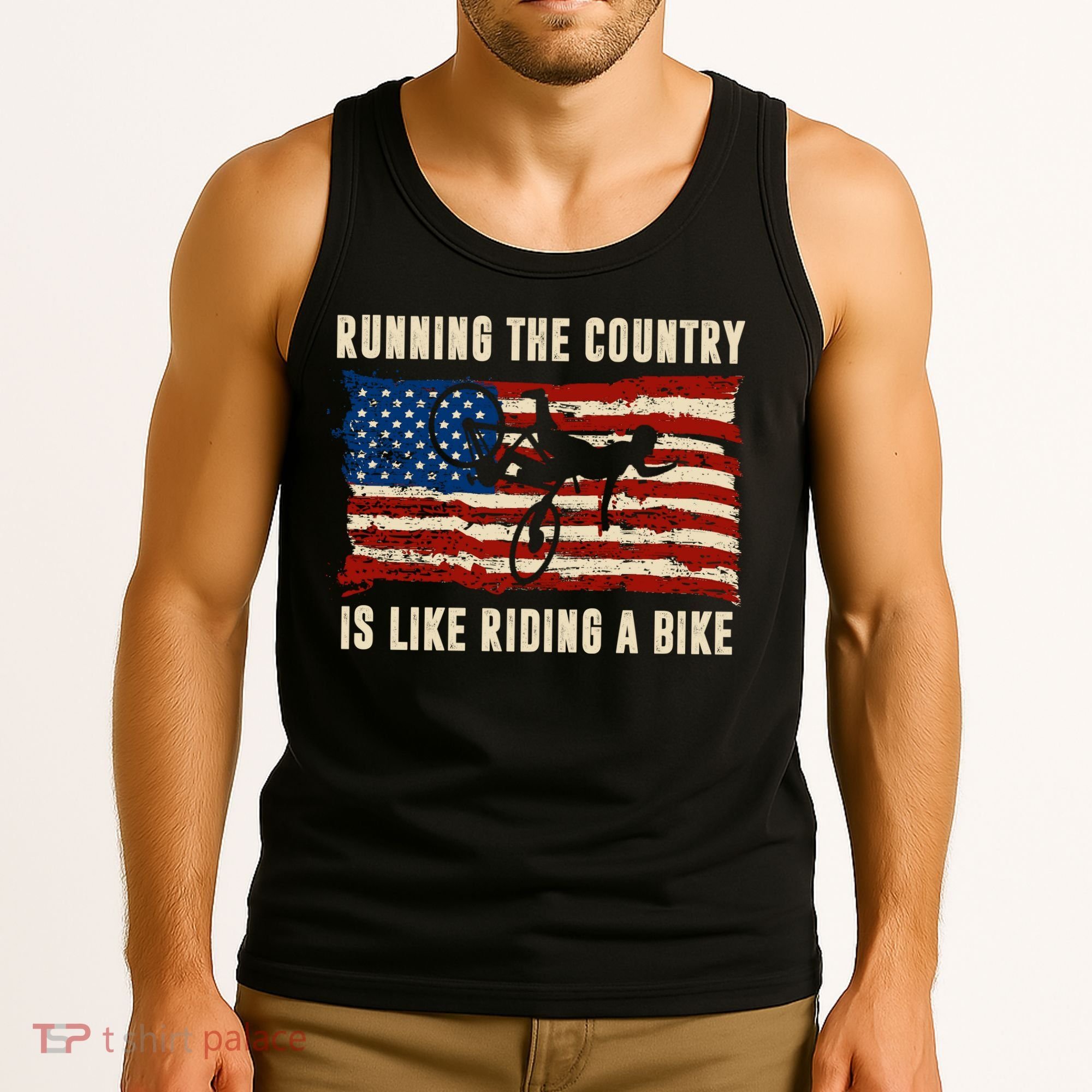 Running The Country Is Like Riding A Bike Tank Top