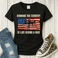 Running The Country Is Like Riding A Bike Women's T-Shirt thumb 3