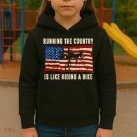 Running The Country Is Like Riding A Bike Kids Hoodie thumb 3