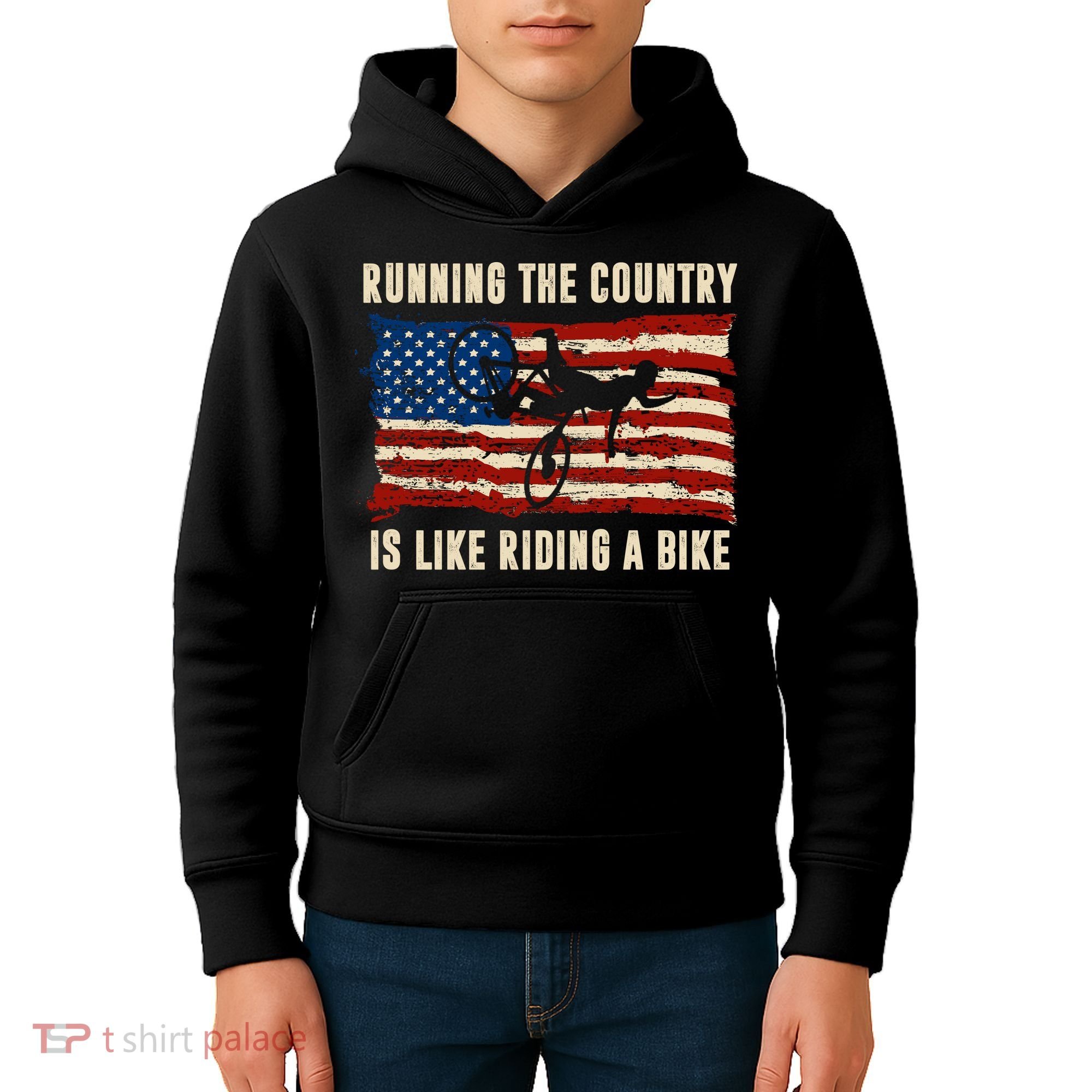 Running The Country Is Like Riding A Bike Kids Hoodie