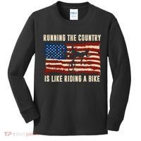 Running The Country Is Like Riding A Bike Kids Long Sleeve Shirt thumb 0