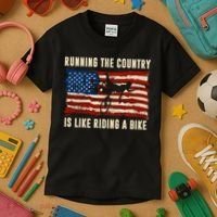 Running The Country Is Like Riding A Bike Kids T-Shirt thumb 3