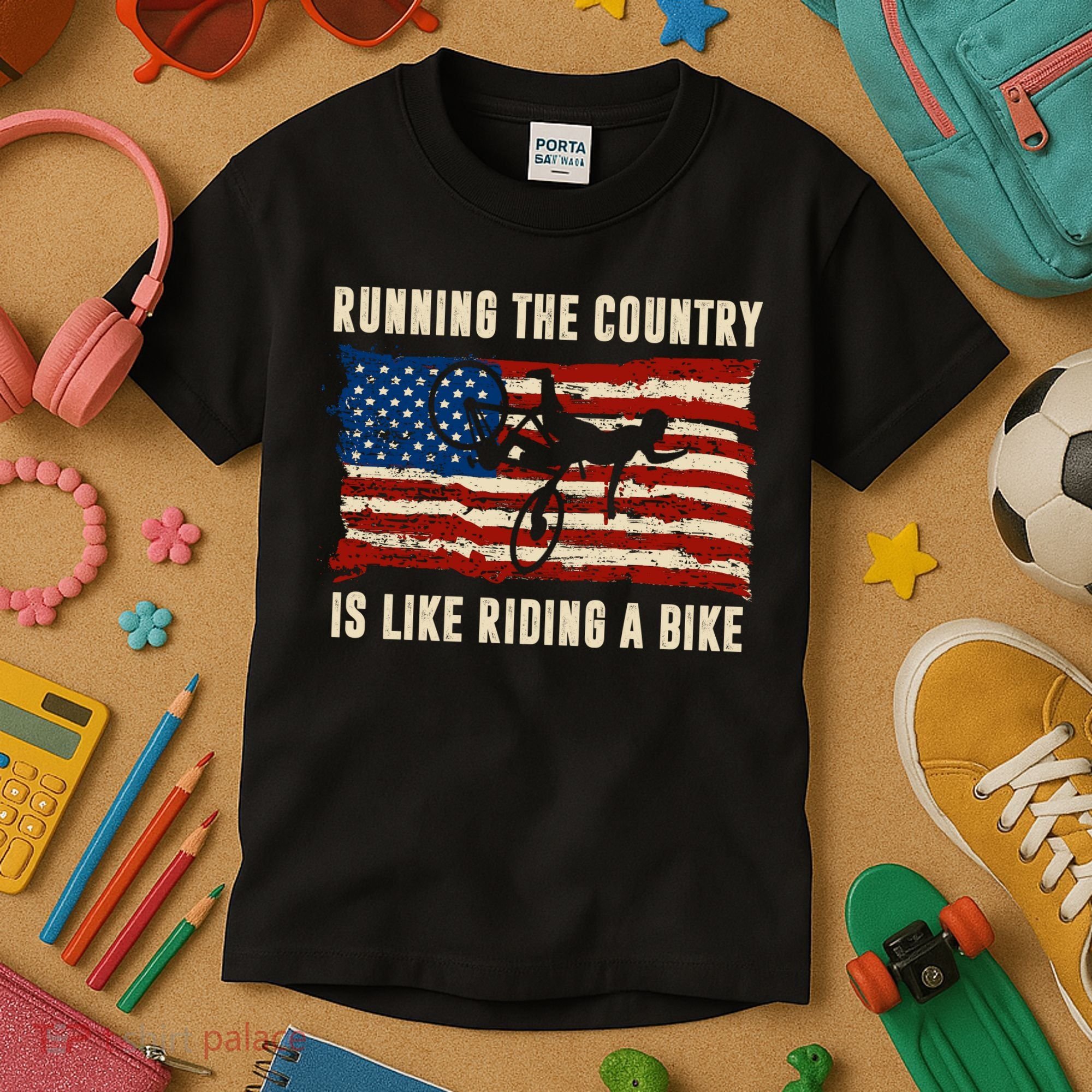 Running The Country Is Like Riding A Bike Kids T-Shirt