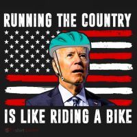 Running The Country Is Like Riding A Bike Funny Biden Ornament thumb 1