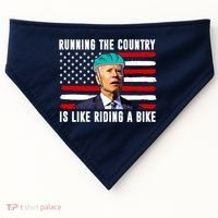 Running The Country Is Like Riding A Bike Funny Biden USA-Made Doggie Bandana thumb 0