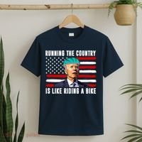 Running The Country Is Like Riding A Bike Funny Biden T-Shirt thumb 2