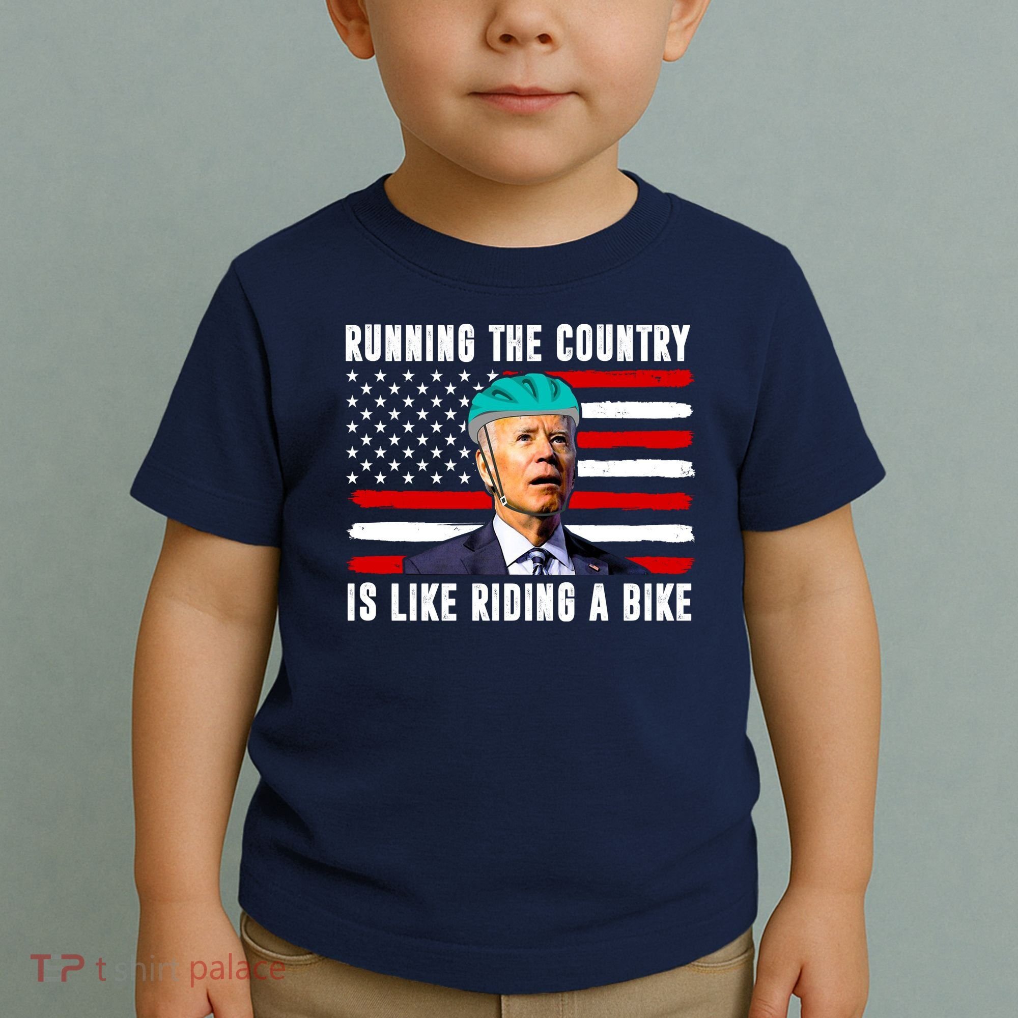 Running The Country Is Like Riding A Bike Funny Biden Toddler T-Shirt