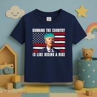 Running The Country Is Like Riding A Bike Funny Biden Toddler T-Shirt thumb 3