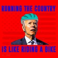 Running The Country Is Like Riding A Bike Funny Biden Santa Hat thumb 1