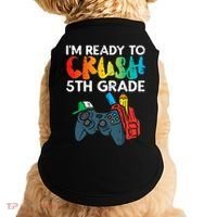 Ready To Crush 5th Grade Fifth Video Gamer Back School Doggie Tank thumb 0