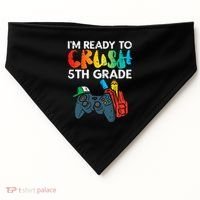 Ready To Crush 5th Grade Fifth Video Gamer Back School USA-Made Doggie Bandana thumb 0