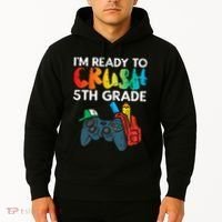 Ready To Crush 5th Grade Fifth Video Gamer Back School Hoodie thumb 2